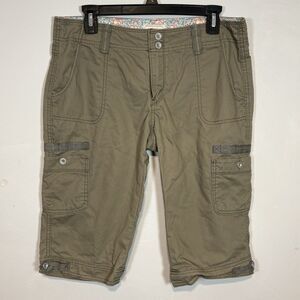 Levis Capris 8P Green Cargo Gorpcore Utility Pockets Loose Baggy Casual